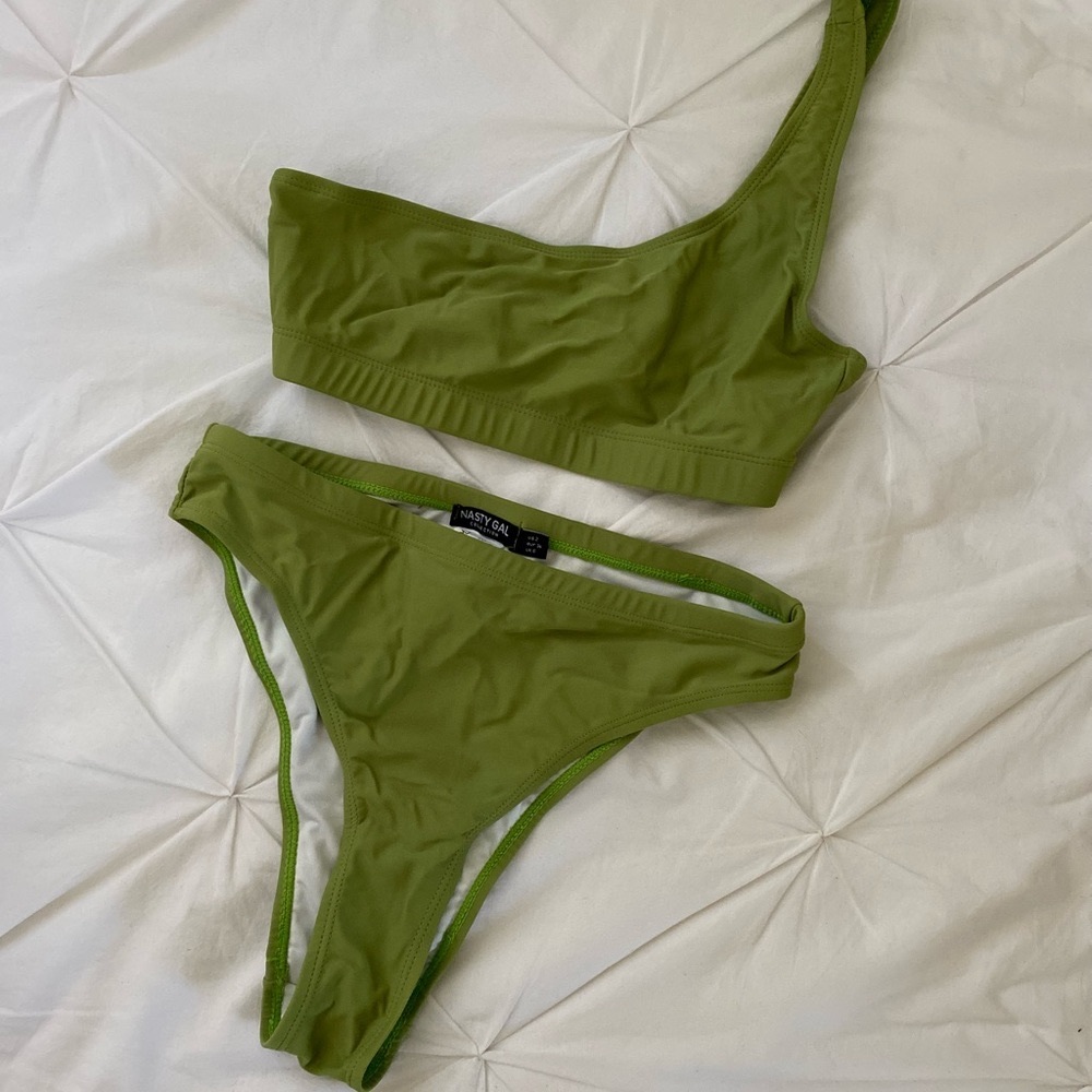 Nasty Gal green two piece swimsuit